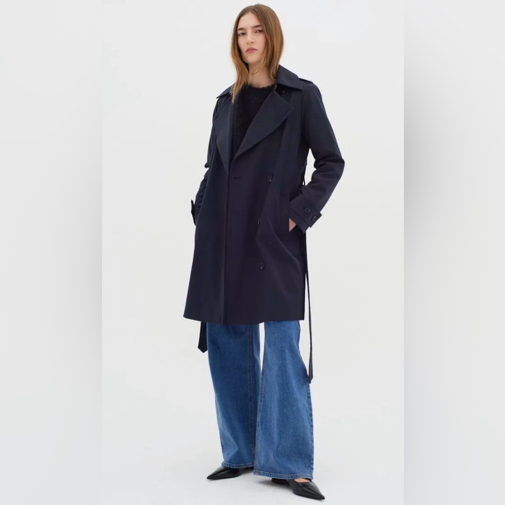 InWear Tinah Short Trench Coat Navy Blue Size US 8